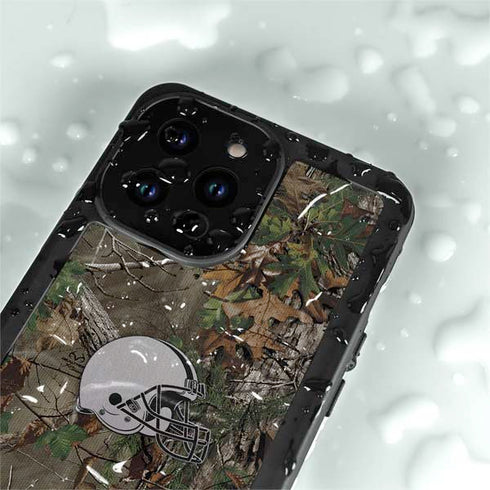 NFL Cleveland Browns Realtree Xtra Green Camo iPhone 14 Pro Max Waterproof Case