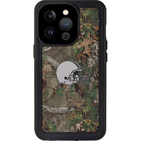 NFL Cleveland Browns Realtree Xtra Green Camo iPhone 14 Pro Waterproof Case