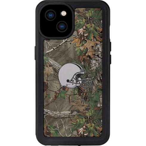 NFL Cleveland Browns Realtree Xtra Green Camo iPhone 15 Plus Waterproof Case