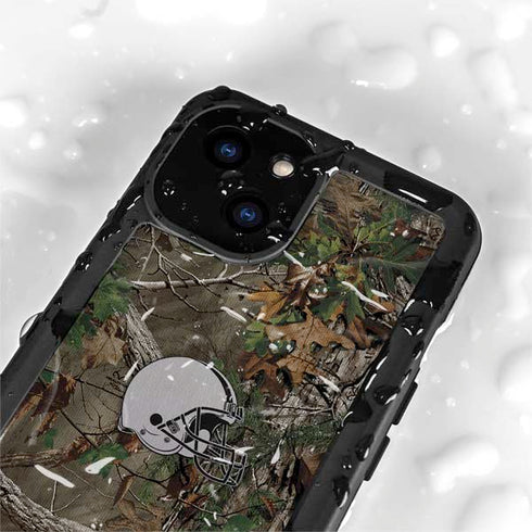 NFL Cleveland Browns Realtree Xtra Green Camo iPhone 15 Plus Waterproof Case