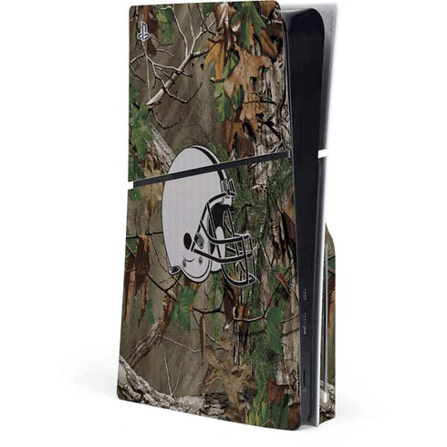 NFL Cleveland Browns Realtree Xtra Green Camo PS5 Slim Disk Console Skin