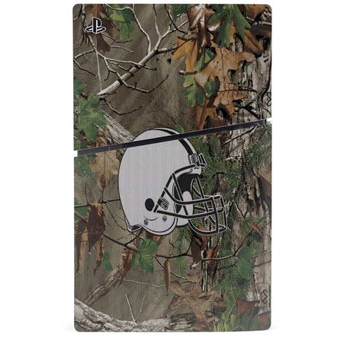 NFL Cleveland Browns Realtree Xtra Green Camo PS5 Slim Disk Console Skin
