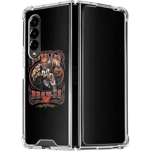 Liquid Blue NFL Cleveland Browns Running Back Galaxy Z Fold4 5G Clear Case