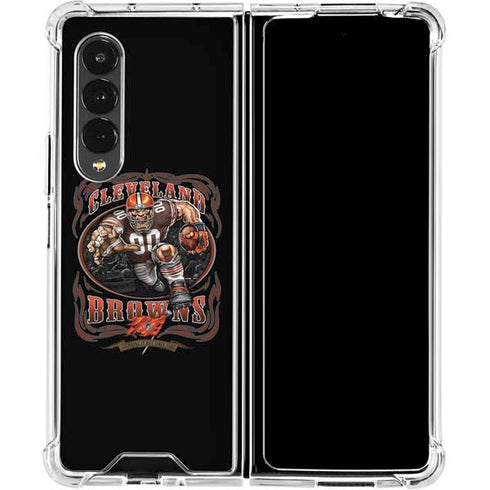 Liquid Blue NFL Cleveland Browns Running Back Galaxy Z Fold4 5G Clear Case