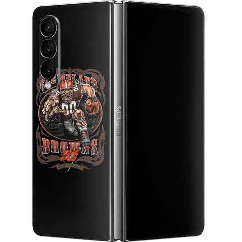 Liquid Blue NFL Cleveland Browns Running Back Galaxy Z Fold4 5G Skin