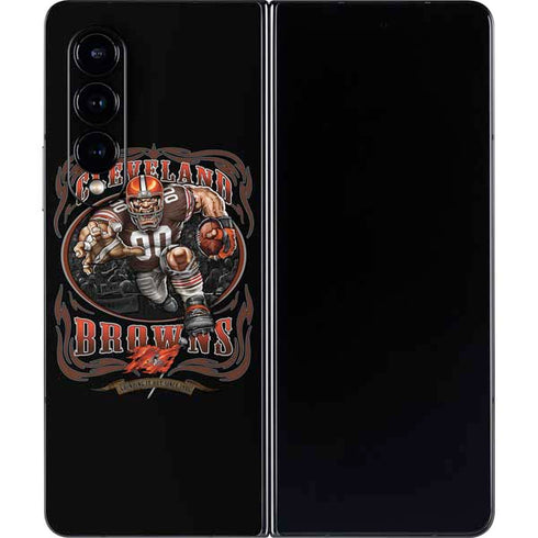 Liquid Blue NFL Cleveland Browns Running Back Galaxy Z Fold4 5G Skin