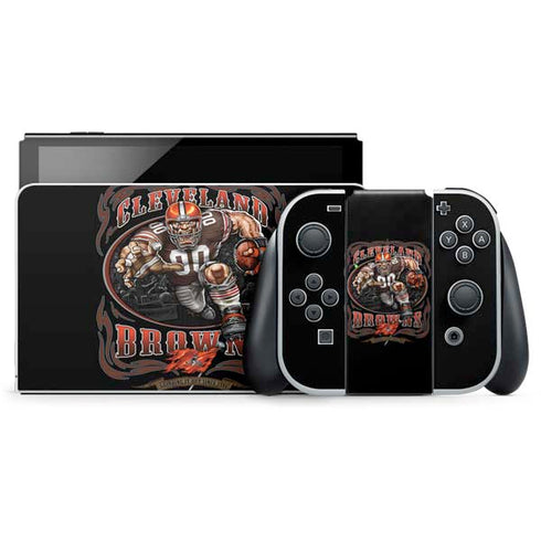 Liquid Blue NFL Cleveland Browns Running Back Nintendo Switch OLED (2021) Skin