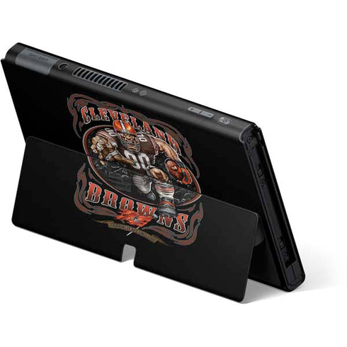 Liquid Blue NFL Cleveland Browns Running Back Nintendo Switch OLED (2021) Skin