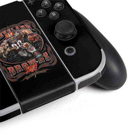 Liquid Blue NFL Cleveland Browns Running Back Nintendo Switch OLED (2021) Skin