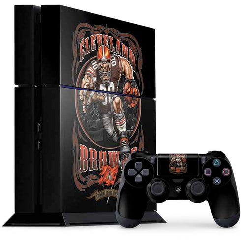 Liquid Blue NFL Cleveland Browns Running Back PS4 Console and Controller Bundle Skin