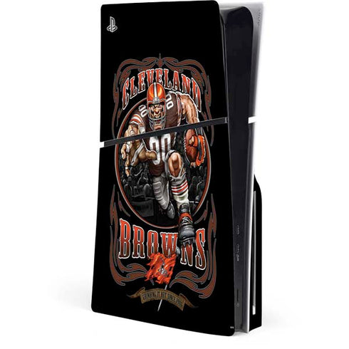 Liquid Blue NFL Cleveland Browns Running Back PS5 Slim Disk Console Skin