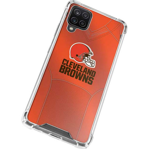 NFL Cleveland Browns Team Jersey Galaxy A12 Clear Case