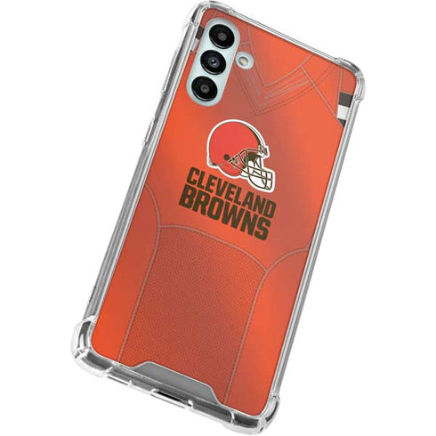 NFL Cleveland Browns Team Jersey Galaxy A13 5G Clear Case