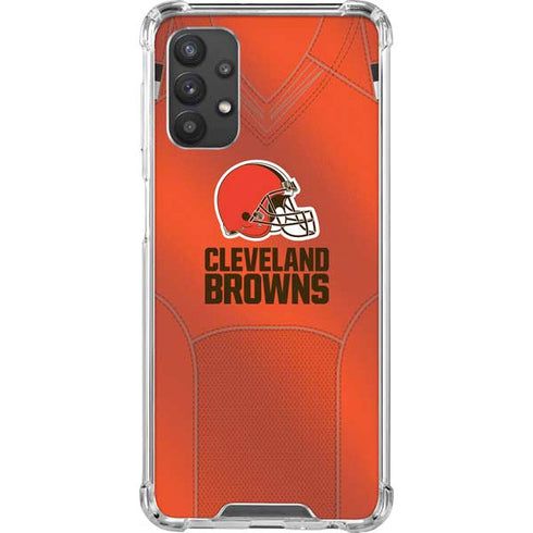 NFL Cleveland Browns Team Jersey Galaxy A32 5G Clear Case