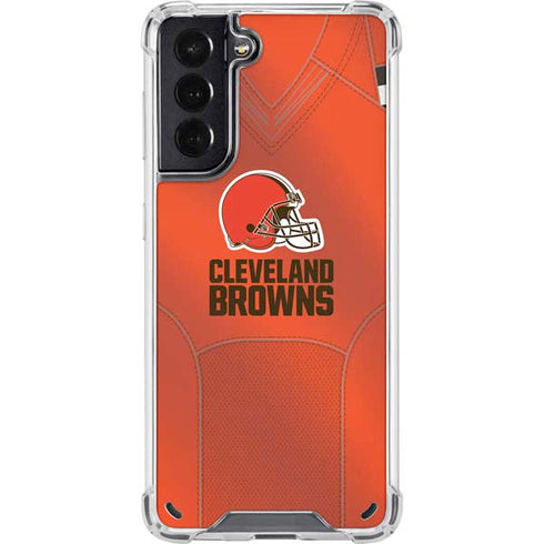 NFL Cleveland Browns Team Jersey Galaxy S21 5G Clear Case