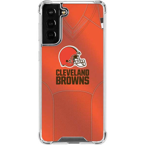 NFL Cleveland Browns Team Jersey Galaxy S21 FE Clear Case