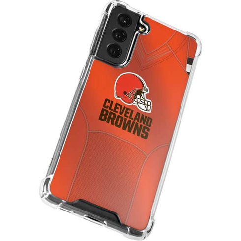 NFL Cleveland Browns Team Jersey Galaxy S21 FE Clear Case