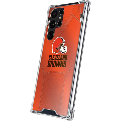 NFL Cleveland Browns Team Jersey Galaxy S22 Ultra Clear Case