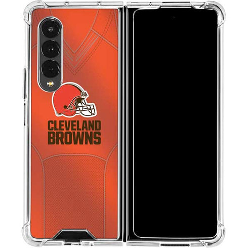 NFL Cleveland Browns Team Jersey Galaxy Z Fold4 5G Clear Case
