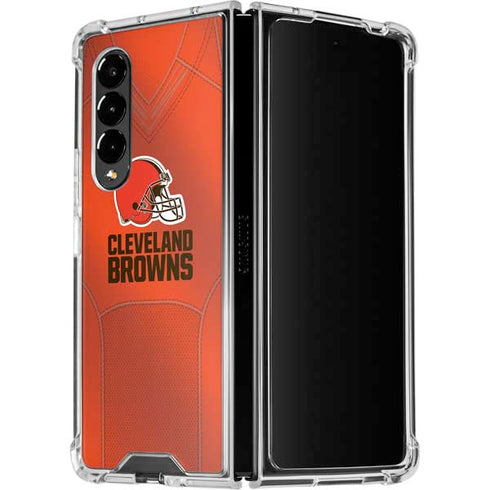 NFL Cleveland Browns Team Jersey Galaxy Z Fold4 5G Clear Case