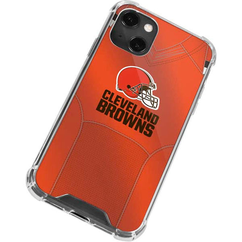 NFL Cleveland Browns Team Jersey iPhone 14 Plus Clear Case