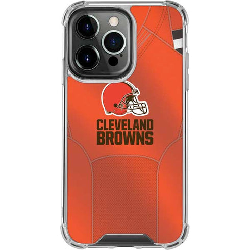 NFL Cleveland Browns Team Jersey iPhone 15 Pro Clear Case