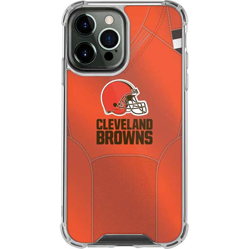 NFL Cleveland Browns Team Jersey iPhone 14 Pro Max Clear Case