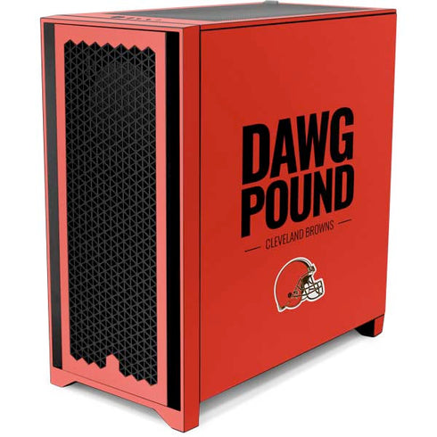 NFL Cleveland Browns Team Motto Corsair 4000D Tempered Glass Mid-Tower ATX Case Skin