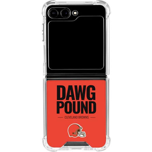NFL Cleveland Browns Team Motto Galaxy Z Flip5 5G Clear Case
