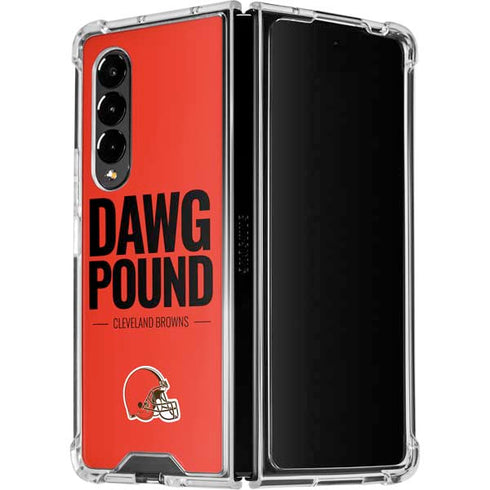 NFL Cleveland Browns Team Motto Galaxy Z Fold4 5G Clear Case
