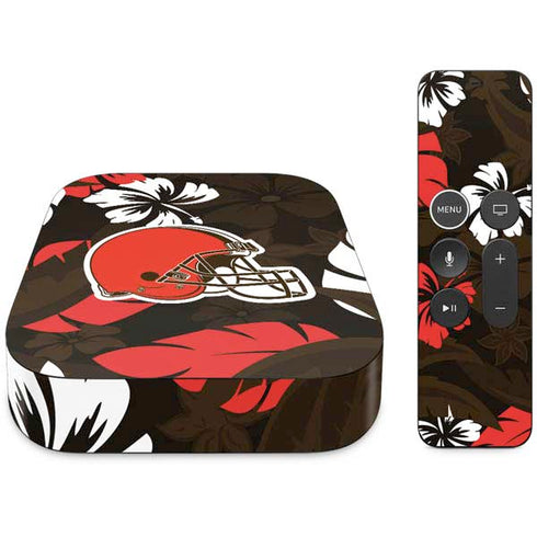 NFL Cleveland Browns Tropical Print Apple TV Skin