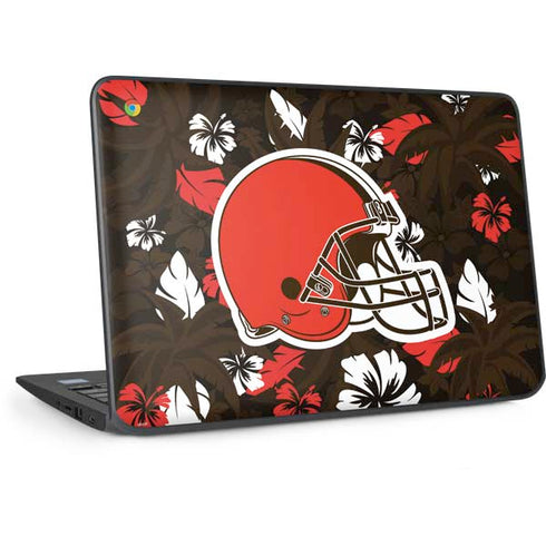 NFL Cleveland Browns Tropical Print HP Chromebook Skin