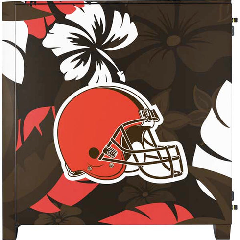 NFL Cleveland Browns Tropical Print Corsair 4000D Tempered Glass Mid-Tower ATX Case Skin