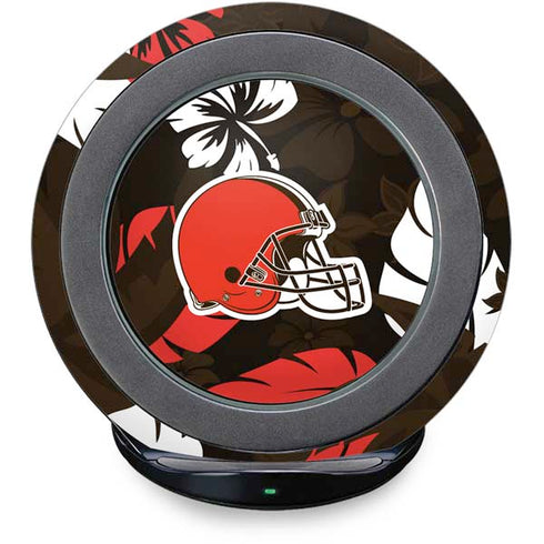 NFL Cleveland Browns Tropical Print Fast Charge Wireless Charging Stand Skin