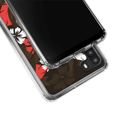 NFL Cleveland Browns Tropical Print Galaxy A21 Clear Case