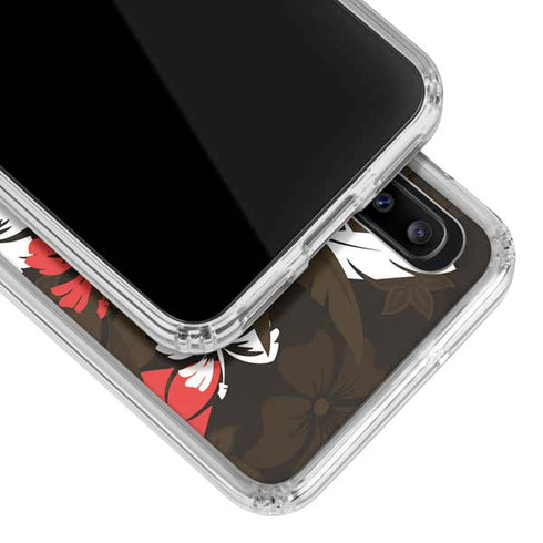 NFL Cleveland Browns Tropical Print Galaxy A30 Clear Case