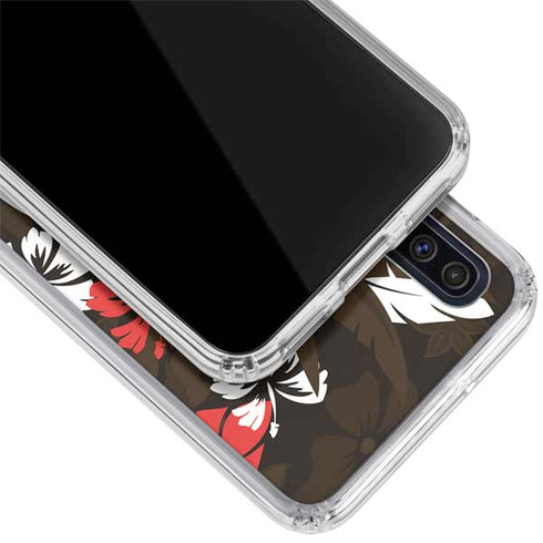 NFL Cleveland Browns Tropical Print Galaxy A50 Clear Case