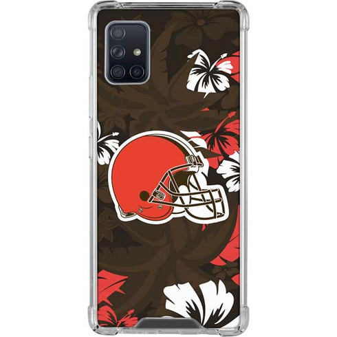 NFL Cleveland Browns Tropical Print Galaxy A51 5G Clear Case