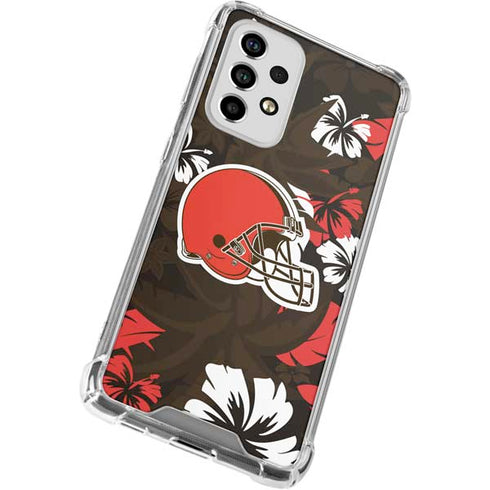 NFL Cleveland Browns Tropical Print Galaxy A53 5G Clear Case