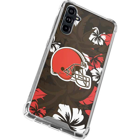 NFL Cleveland Browns Tropical Print Galaxy A54 5G Clear Case