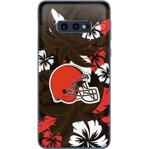 NFL Cleveland Browns Tropical Print Galaxy S10e Skin