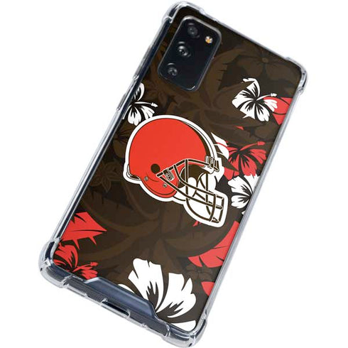 NFL Cleveland Browns Tropical Print Galaxy S20 FE Clear Case