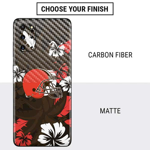 NFL Cleveland Browns Tropical Print Galaxy S20 Plus Skin