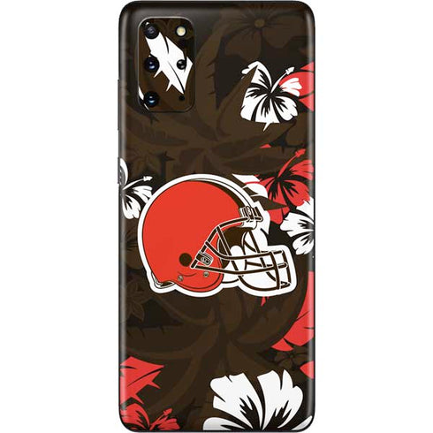 NFL Cleveland Browns Tropical Print Galaxy S20 Plus Skin