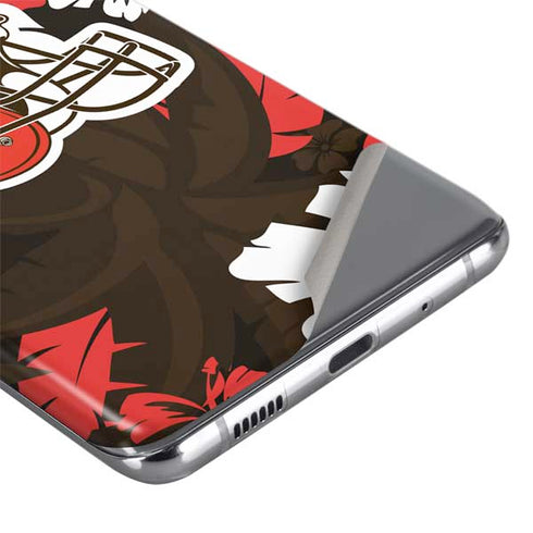 NFL Cleveland Browns Tropical Print Galaxy S20 Plus Skin