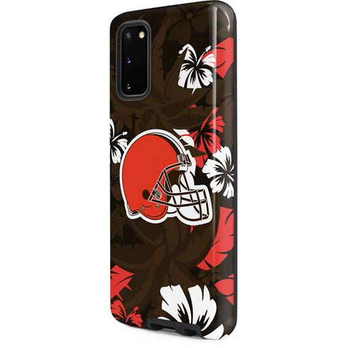 NFL Cleveland Browns Tropical Print Galaxy S20 Pro Case