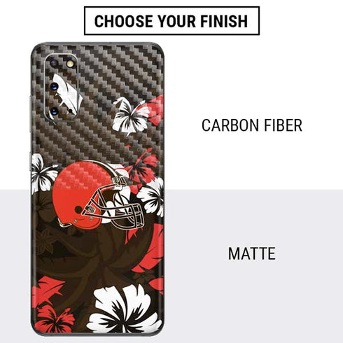 NFL Cleveland Browns Tropical Print Galaxy S20 Skin