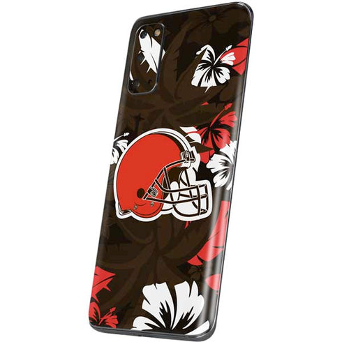 NFL Cleveland Browns Tropical Print Galaxy S20 Skin