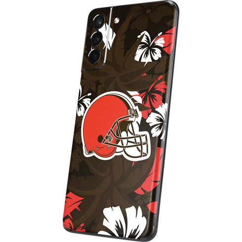 NFL Cleveland Browns Tropical Print Galaxy S21 5G Skin