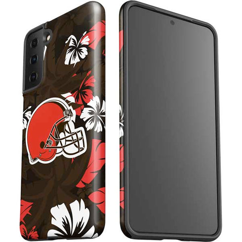 NFL Cleveland Browns Tropical Print Galaxy S21 FE Pro Case
